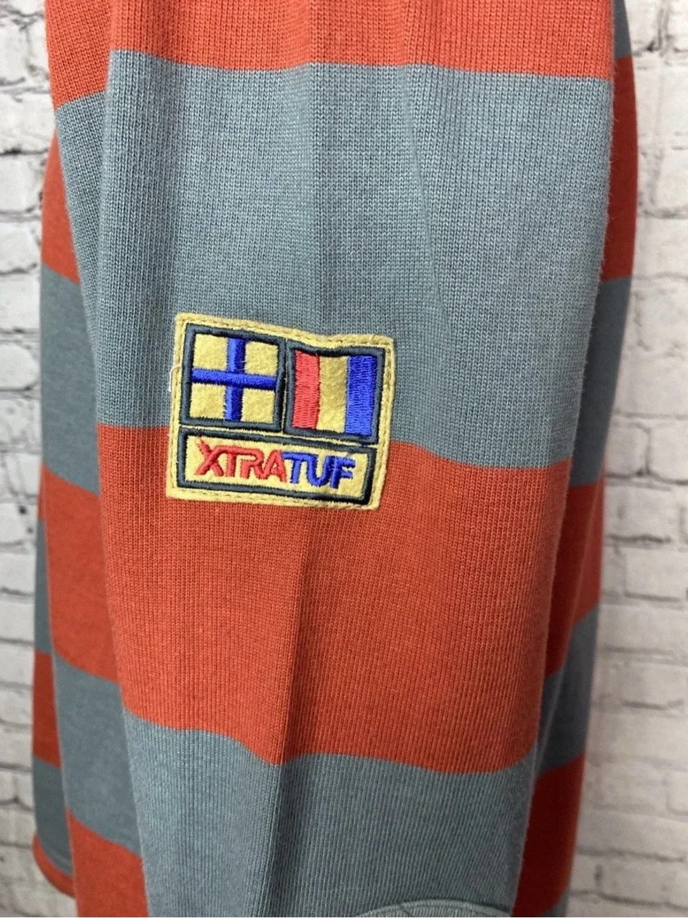 Xtratuf Rugby Polo Heavy Cotton Long Sleeve Striped Shirt Heavyweight Large L - Picture 5 of 16